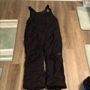 Black Insulated Ski Bib Overalls